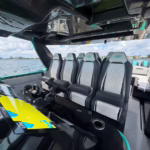 Cigarette Racing 59 Tirranna Center Console Boat Helm and Dual Row Seats.
