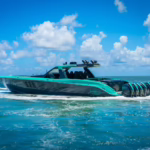 Cigarette Racing 59 Tirranna Center Console Boat In the Water.